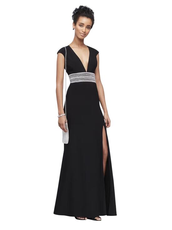Xscape Dresses & Skirts - Xscape Mermaid Evening Gown Dress 4 Black Beaded Open Back Formal Gala Slit NWT